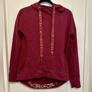 Jessica Simpson Maroon Athletic Pullover Hoodie with Gold Details size small